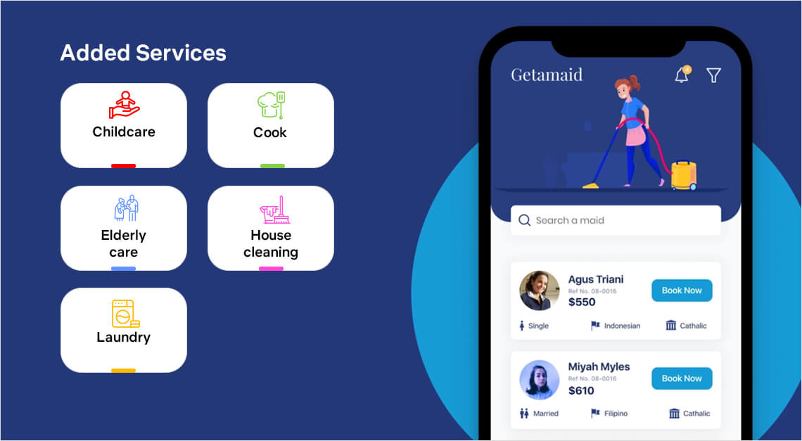 maid service app added services