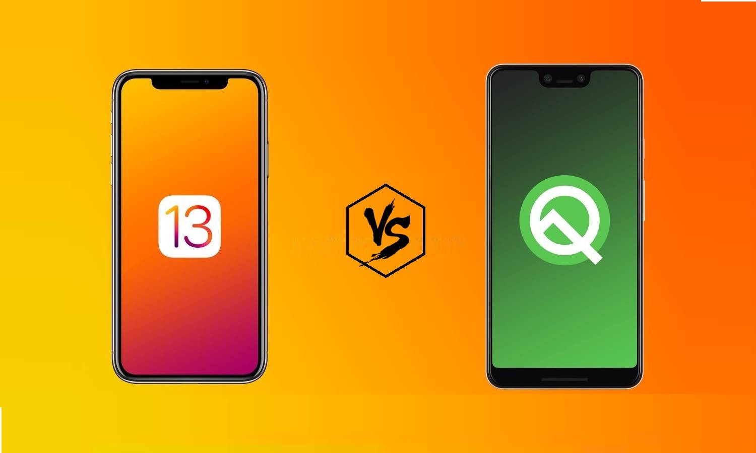 androi q vs ios 13
